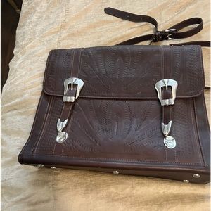 Western Leather Tooled Briefcase